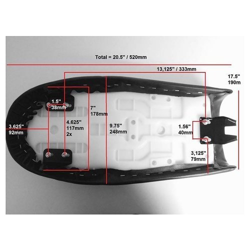 Diamond Stitch Cafe Racer Sitz Braun