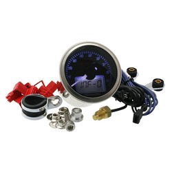 Compte-tours style Eclipse 55 mm avec thermomètre (max. 9.000 tr/min, noir)