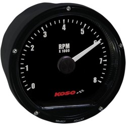 Compte-tours 75 mm noir 8.000 tr / min