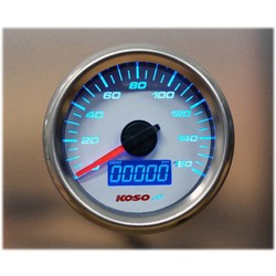 Compteur multifonctions style GP 48 mm (max. 160 km/h) - blanc