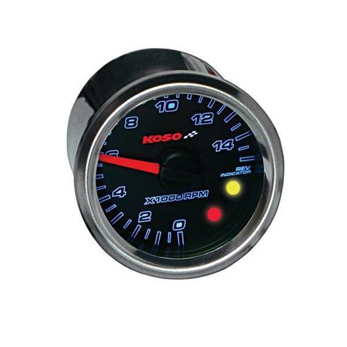 KOSO (max 15000 RPM) GP Style D48 Tachometer, Black