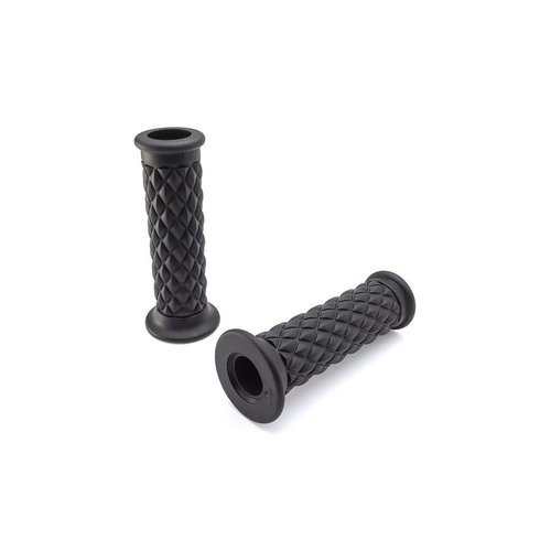 Poignées noirs style "Café Racer Diamond" - 7/8" (22 mm)