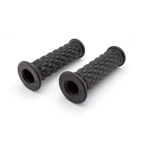 Poignées noirs style "Café Racer Diamond" - 7/8" (22 mm)