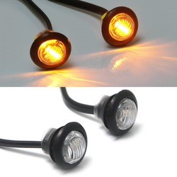 Mini clignotants ronds à LED ambrées 12 V