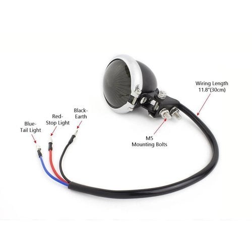 Smoke Achterlicht LED type Bates Style 2 Chrome Zwart