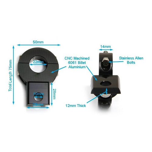 Universal Black CNC Light Bracket (select your size)
