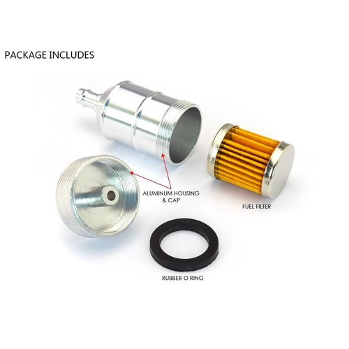 CNC-machined Aluminium Fuel Filter (Choose your colour)