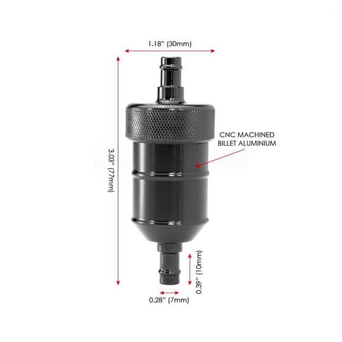 CNC-machined Aluminium Fuel Filter (Choose your colour)