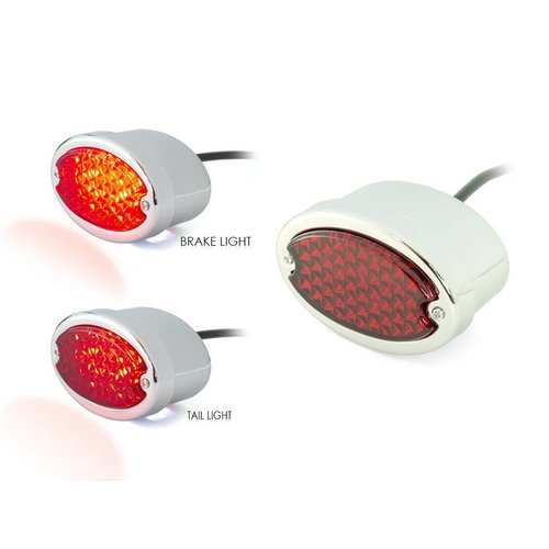 Metal oval light (red, chrome)