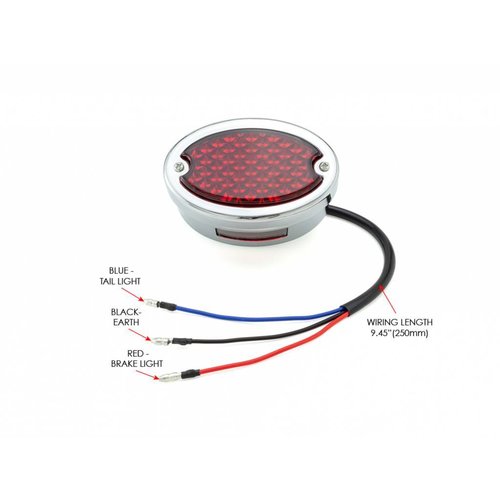 Metal oval light (red, chrome)