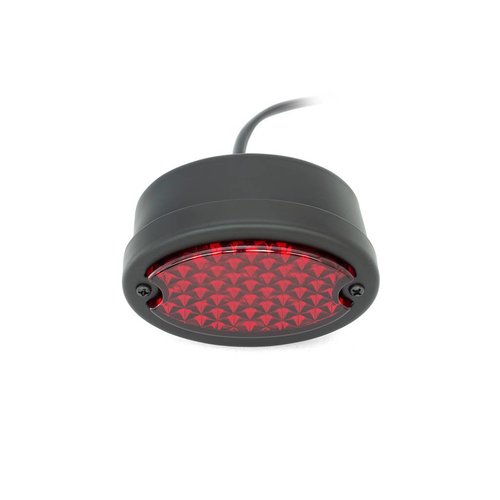 Metall Oval Rücklicht (rot, mattschwarz)