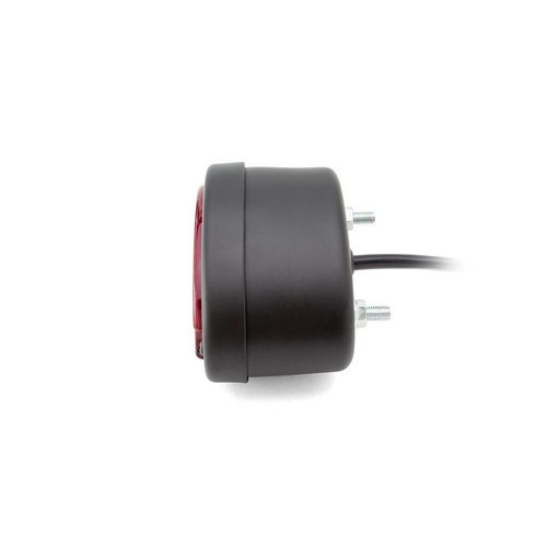 Metall Oval Rücklicht (rot, mattschwarz)