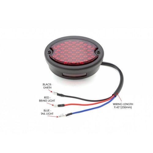 Phare ovale en métal (rouge, noir mat)