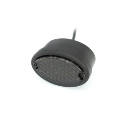 Metal oval light (smoke /red, matte black)