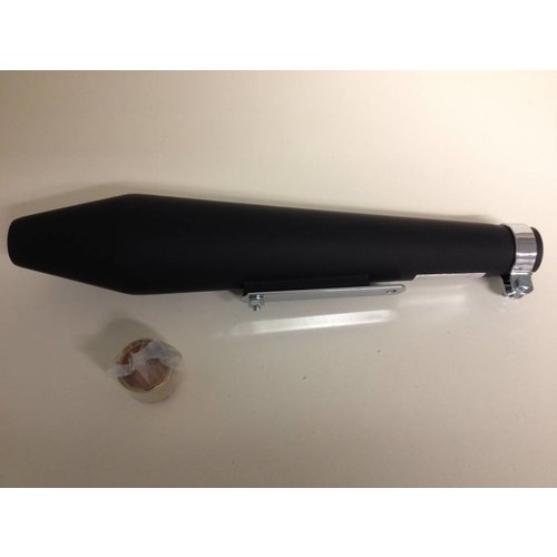 Emgo Endschalldämpfer Schwarz Stahl 44.5mm