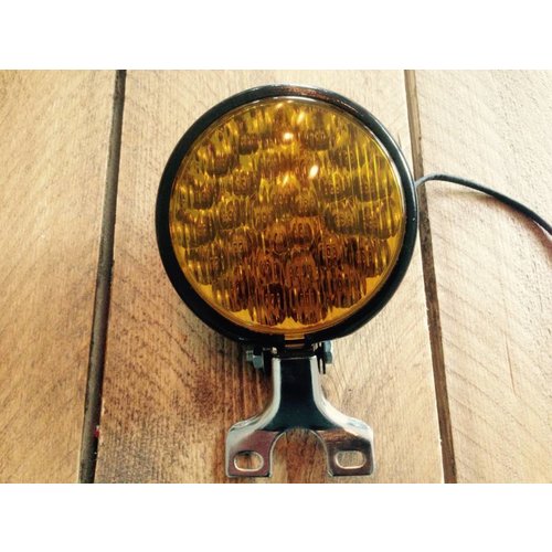 Phare noir & jaune old school Café Racer 5"