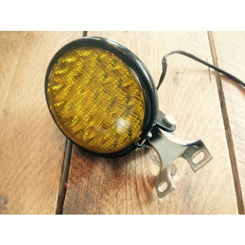 5" Oldskool Cafe Racer Koplamp Black & Yellow