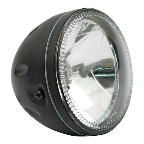 Highsider 5.75" Halo Cafe Racer Headlight H4, Black, E-mark