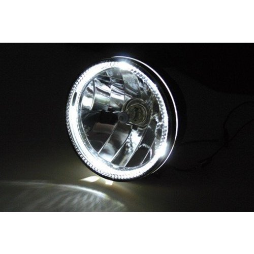 Highsider 5.75" Koplamp met LED Ring Halo Bottom Mount Zwart