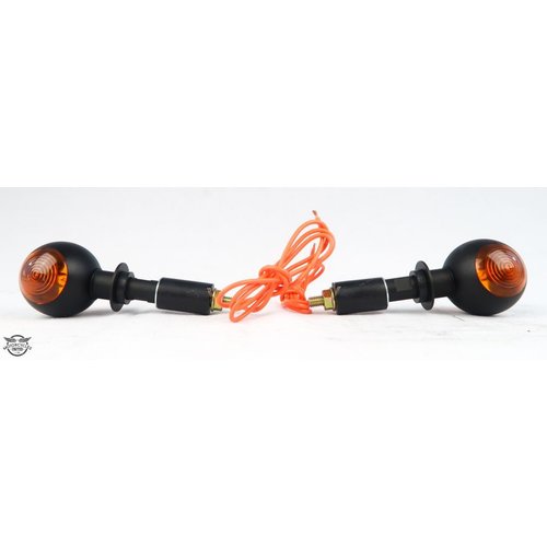 Shin Yo Pair of Black Bulls Eye Handlebar Turn Signals