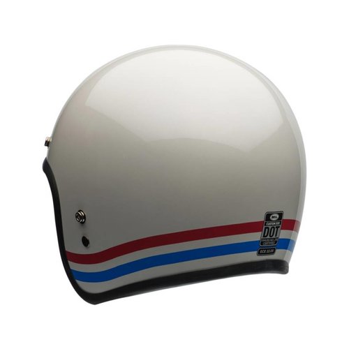 Bell Custom 500 Helm Solid Stripes Perlweiß