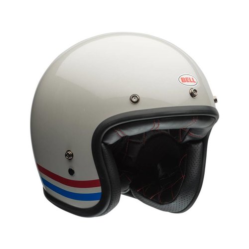 Bell Custom 500 Helm Solid Stripes Perlweiß