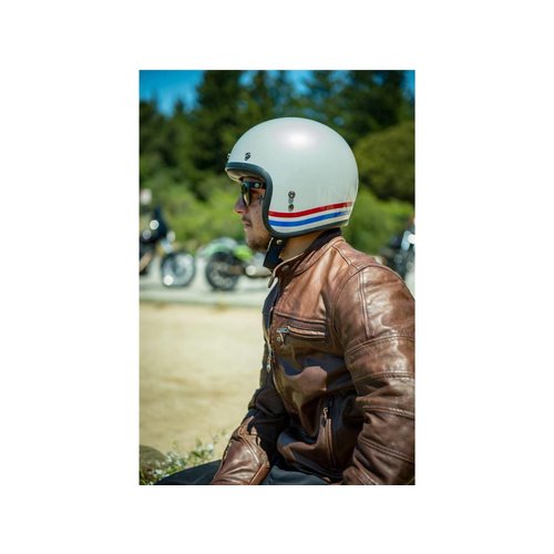 Bell Casque Custom 500 Solid Stripes Pearl White