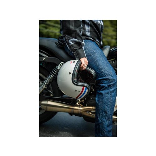 Bell Custom 500 Helm Solid Stripes Pearl White