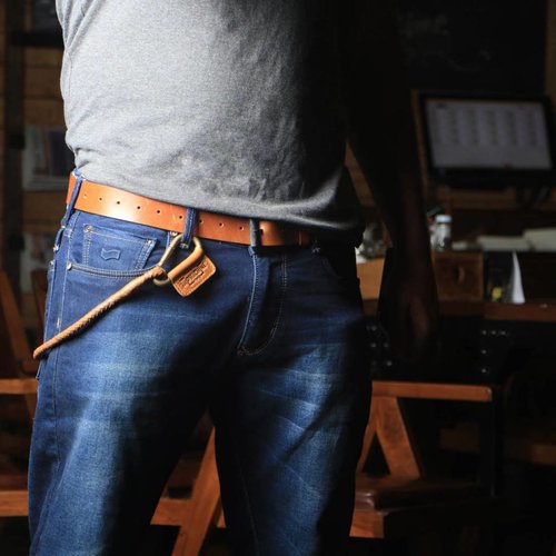 Trip Machine Gevlochten sleutelhanger -Tan