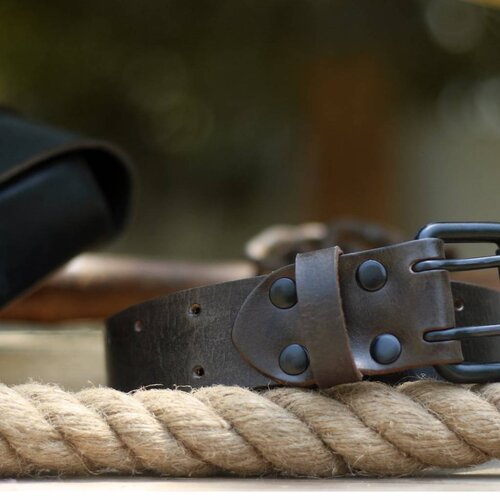 Trip Machine Belt - Tobacco Double Pin