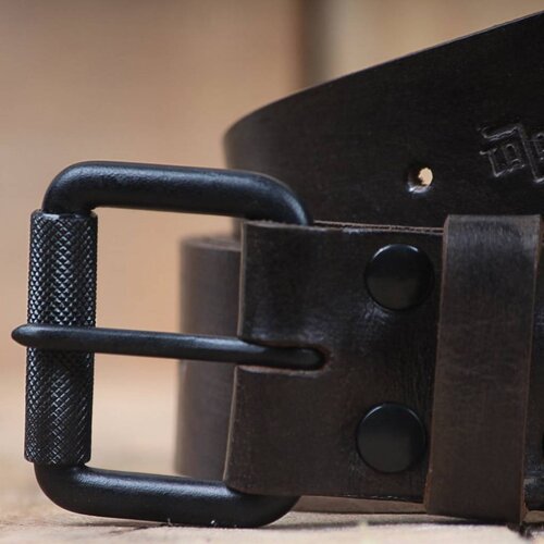 Trip Machine Ceinture en cuir brun tabac avec un ardillon