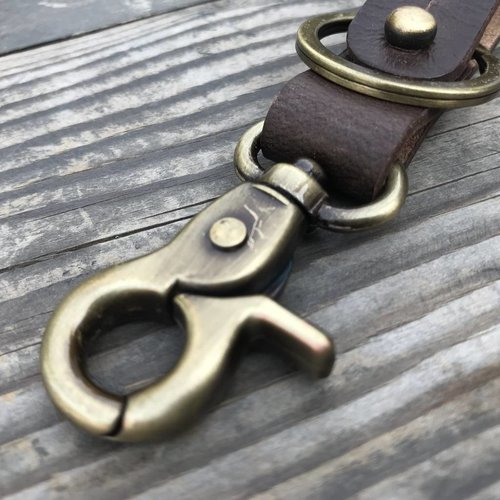 Trip Machine KEY FOB - Tobacco Brown + Antique Gold