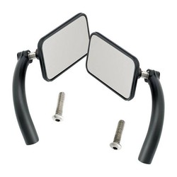 Rectangle Utility Mirror Set Perch Mount-Black