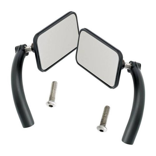 Biltwell Rectangle Utility Mirror Set Perch Mount-Black