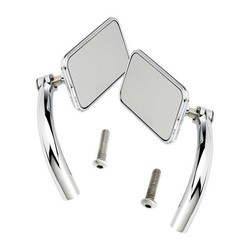 Rectangle Utility Mirror Set Perch Mount-(Chrome)