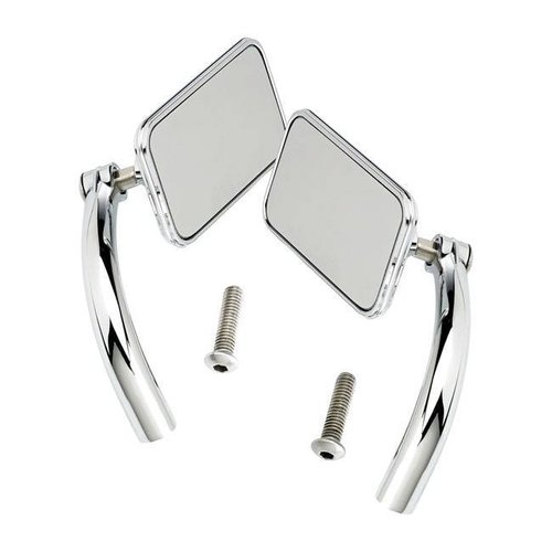 Biltwell Rechthoek Utility Mirror Set Perch Mount-(Chrome)