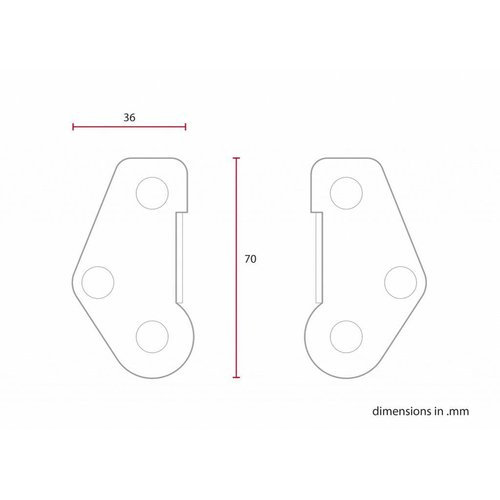 C.Racer Support de plaque d'immatriculation universel type 4
