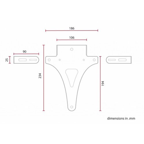 C.Racer Support de plaque d'immatriculation universel type 1