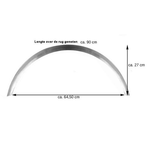 Hardtail 180MM Spatbord Staal - Zwart