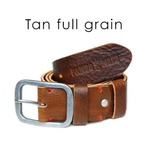 Pando Moto Ceinture en cuir pleine fleur (couleur au choix)