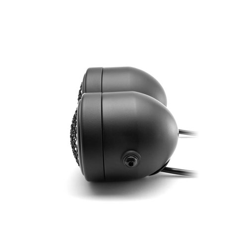 Double phare universel en métal noir + grillage à mailles - 12v / 35w