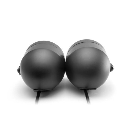 Double phare universel en métal noir + grillage à mailles - 12v / 35w