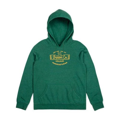BRIXTON Pull à capuche polaire vert chiné