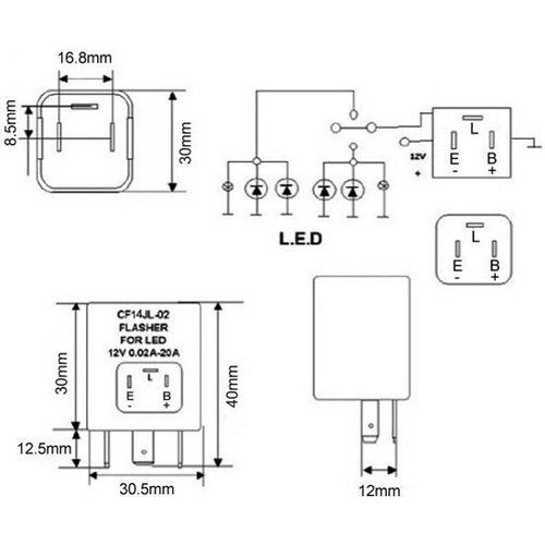 Blinker-LED-Relais CF14 JL-02