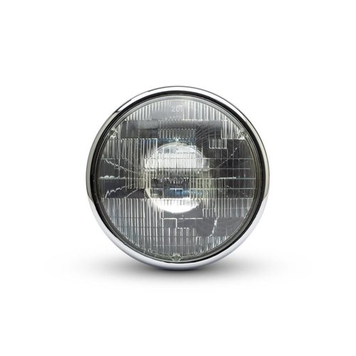 7 "Chrom Shorty Metallscheinwerfer - 12v / 55w Sealed Beam