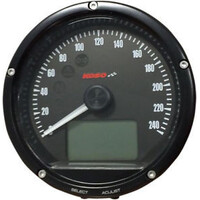 Indicateur de vitesse 75 mm tout en noir 0 - 240 km/h