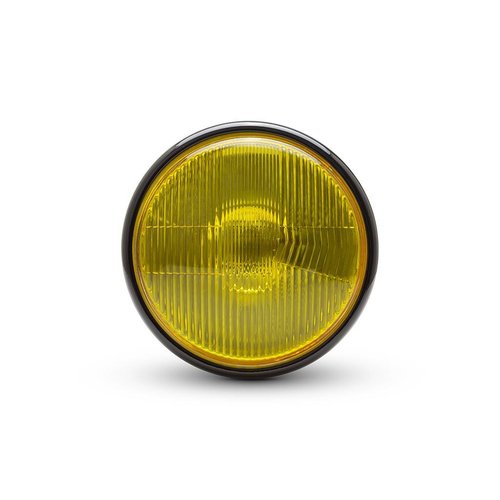 Phare classique noir brillant de 7 " - lentille jaune