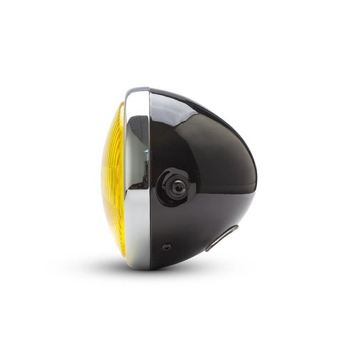 7 " Classic Chrome/Black Headlight  - Yellow Lens