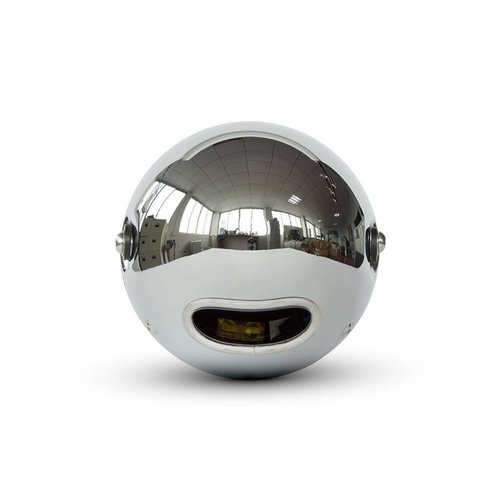 7  "Classic Chrome Headlight - Gelbe Linse