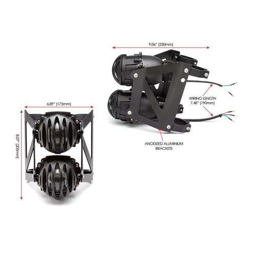 Twin Prison Grill Projector Koplampenset 40-41mm